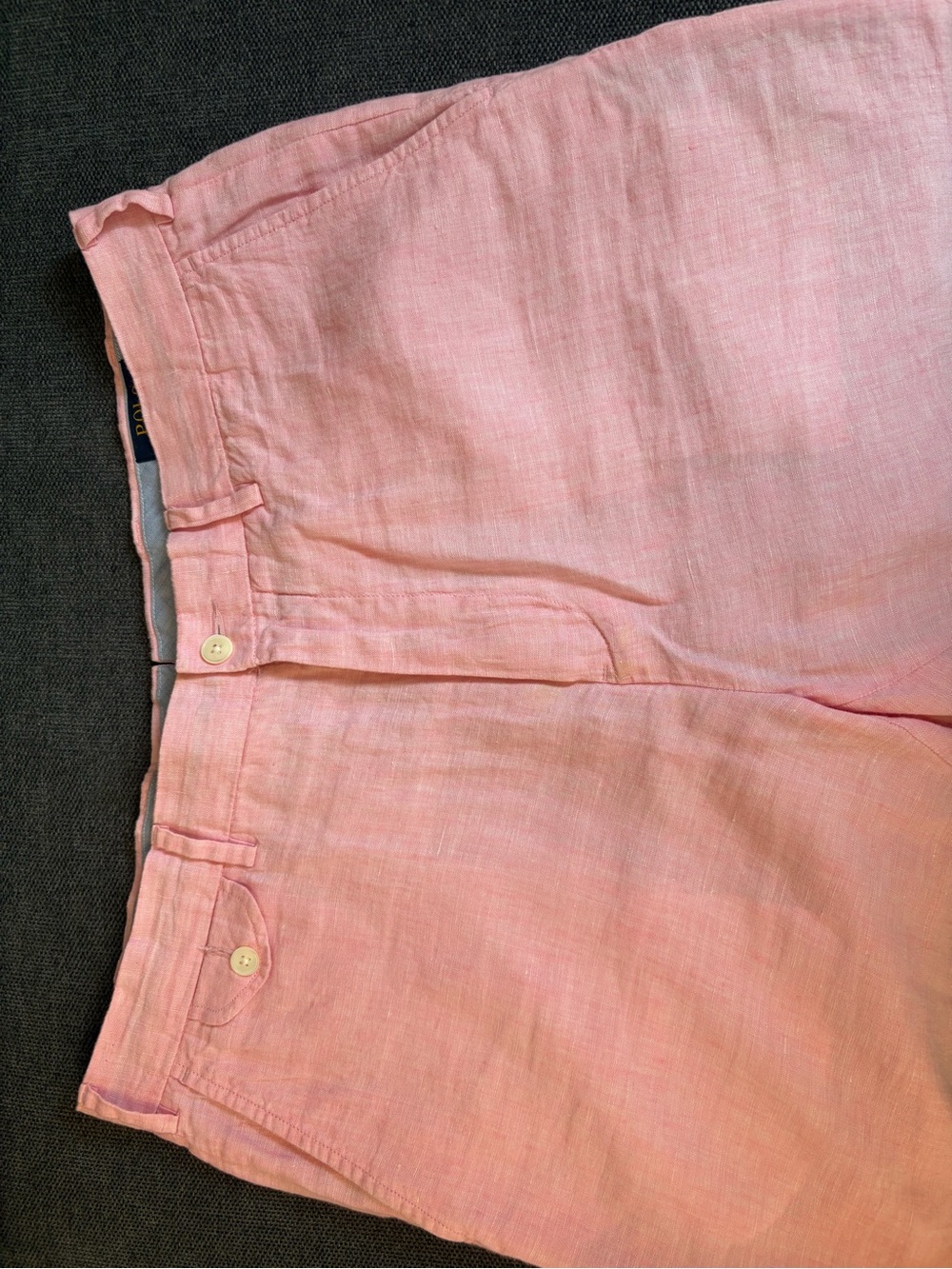 Polo Ralph Lauren Men's Light Pink Linen 100%. Size 36.Has a tiny spot in front